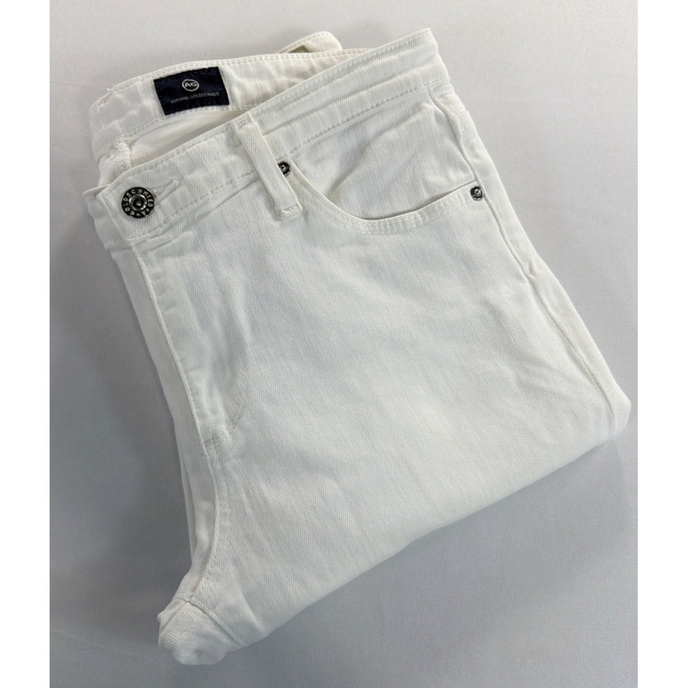 AG Adriano Goldschmied White Jeans Straight Leg Stretch Denim 30x29